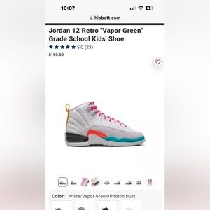 Jordan 12 Retro "Vapor Green"